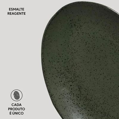 Conjunto de Pratos de Sobremesa Ovais Porto Brasil Orgânico Greenery 22,5cm - 6 peças n/a