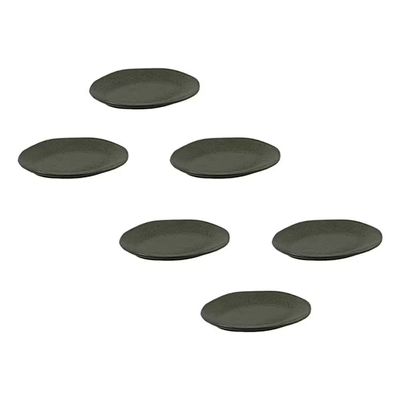 Conjunto de Pratos de Sobremesa Ovais Porto Brasil Orgânico Greenery 22,5cm - 6 peças n/a