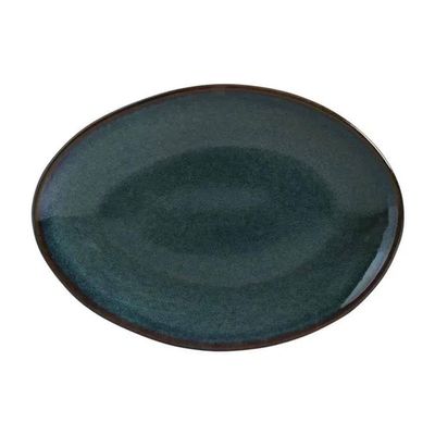 Conjunto de Pratos de Sobremesa Ovais Porto Brasil Orgânico Oceano 22,5cm - 6 peças Verde