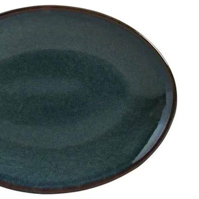 Conjunto de Pratos de Sobremesa Ovais Porto Brasil Orgânico Oceano 22,5cm - 6 peças Verde