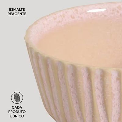 Conjunto de Ramequins Médios Porto Brasil Linhas Litchi com 6 Peças 170ml Rosa Claro n/a