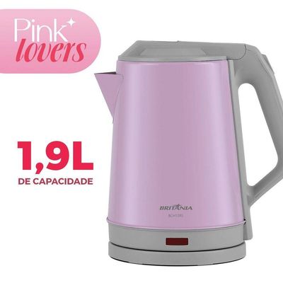 Chaleira Elétrica Rosa Britânia 1,9L Inox BCH12RS 220V