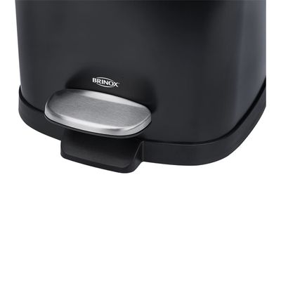 Lixeira com Pedal e Balde Frame 6 Litros Preta Brinox Preto