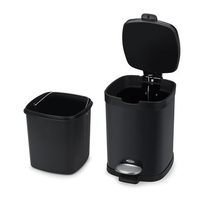 Lixeira com Pedal e Balde Frame 6 Litros Preta Brinox Preto