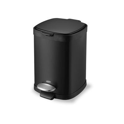 Lixeira com Pedal e Balde Frame 6 Litros Preta Brinox Preto