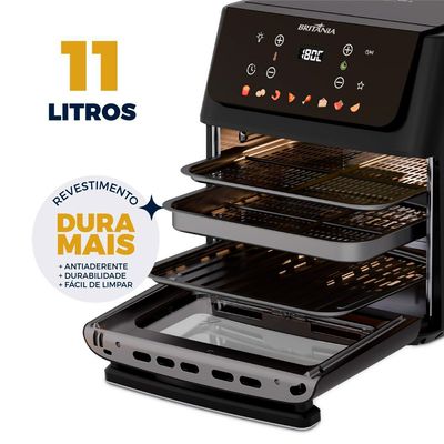 Air Fryer Oven Britânia 11L 8 Funções 1800W BAF11A Preta 127V