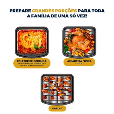 Air Fryer Oven Britânia 11L 8 Funções 1800W BAF11A Preta 127V