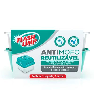 Antimofo Reutilizável 400g FlashLimp Branco