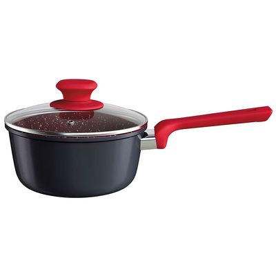 Panela Colorstone 5 Camadas Antiaderente 2,2 L Euro Home Preto com Vermelho