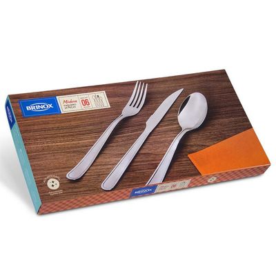 Faqueiro Brinox Módena Inox - 24 peças Inox