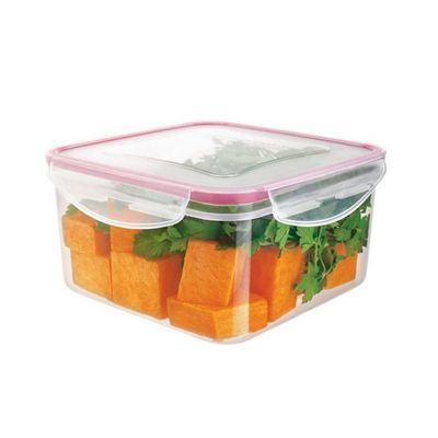 Conjunto de Potes Herméticos Quadrados Euro Home PLA3666-VM em Plástico 3 Peças Vermelho com Transparente