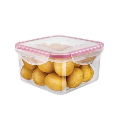 Conjunto de Potes Herméticos Quadrados Euro Home PLA3666-VM em Plástico 3 Peças Vermelho com Transparente