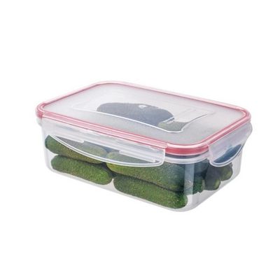 Conjunto de Potes Herméticos Retangulares Euro Home PLA3697-VM em Polipropileno 3 Peças Vermelho com Transparente