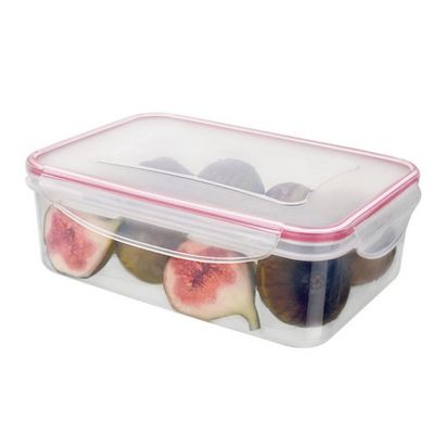 Conjunto de Potes Herméticos Retangulares Euro Home PLA3697-VM em Polipropileno 3 Peças Vermelho com Transparente