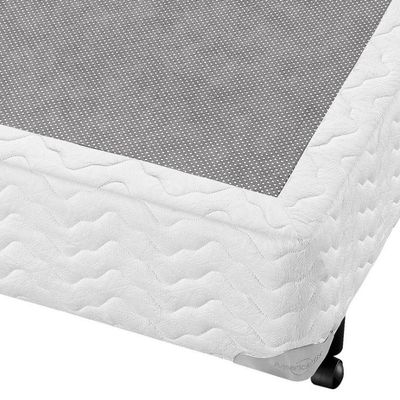 Base Box King Size Topázio com Revestimento em Tecido Malha 37x193x203cm Americanflex Branco
