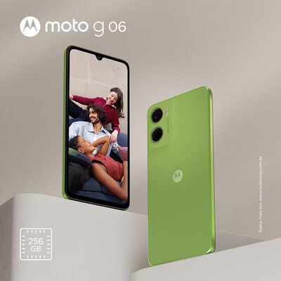 Smartphone Moto g06 4G Tela 6,9 256GB Câmera 50MP Verde Motorola Verde / Bivolt