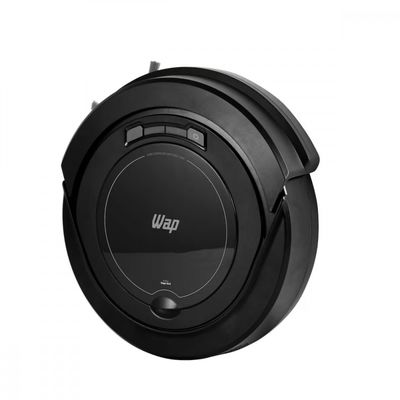 Aspirador Robô Wap Robot W90 Autonomia 1h20 Sensores Antiqueda e Anticolisão Bivolt Preto Preto