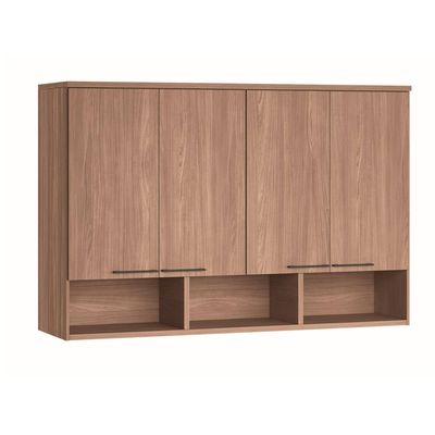 Armário Módulo Aéreo Santos Andirá Toledo Ponte 3 Portas 6 Prateleiras Iluminação LED166cm Wood n/a