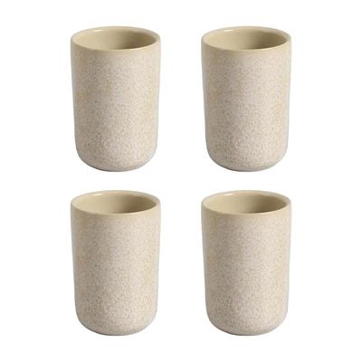 Conjunto de Copos Neo Stoneware Latte 110ml 4 Peças Porto Brasil Off White