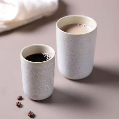 Conjunto de Copos Neo Stoneware Latte 110ml 4 Peças Porto Brasil Off White