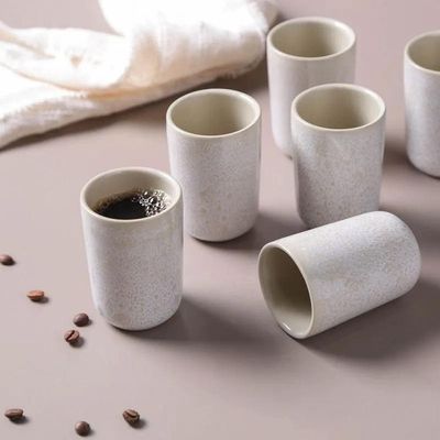 Conjunto de Copos Neo Stoneware Latte 110ml 4 Peças Porto Brasil Off White