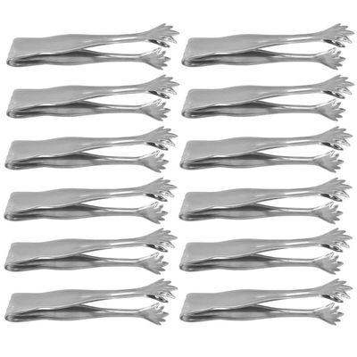 Kit 12 Pegadores de Carne 16cm Servir Churrascaria Aço Inox Pequeno Pinça Garra Buffet Restaurante