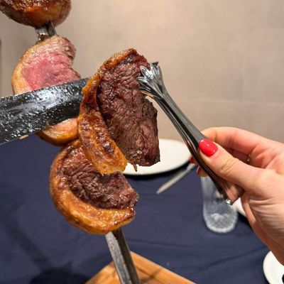 Kit 12 Pegadores de Carne 16cm Servir Churrascaria Aço Inox Pequeno Pinça Garra Buffet Restaurante