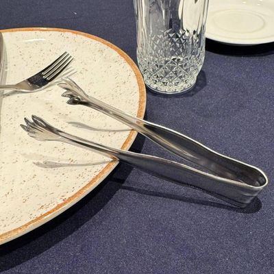 Kit 12 Pegadores de Carne 16cm Servir Churrascaria Aço Inox Pequeno Pinça Garra Buffet Restaurante