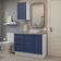 Conjunto Gabinete Para Banheiro 110cm 3 Gavetas 3 Portas Vik Madesa 01 Branco-azul