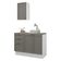 Conjunto Gabinete Para Banheiro 110cm 3 Gavetas 3 Portas Vik Madesa 01 Branco-cinza