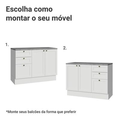 Conjunto Gabinete Para Banheiro 110cm 3 Gavetas 3 Portas Vik Madesa 01 Branco