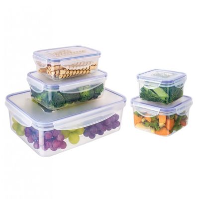 Conjunto de Potes Herméticos Euro Home PLA3604-AZ em Plástico 5 Peças Transparente com Azul