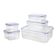 Conjunto de Potes Herméticos Euro Home PLA3604-AZ em Plástico 5 Peças Transparente com Azul