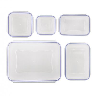 Conjunto de Potes Herméticos Euro Home PLA3604-AZ em Plástico 5 Peças Transparente com Azul