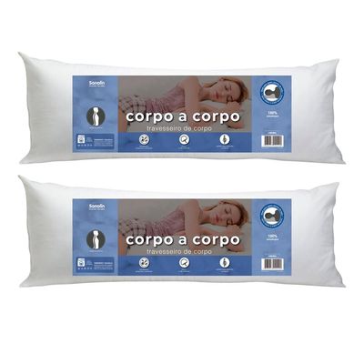 Travesseiro Corpo a Corpo 135x50cm  2 Unidades Sonolin Branco