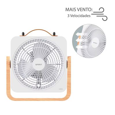 Circulador de Ar Cubics 20cm com 3 Velocidades e Múltiplas Inclinações Spirit Caramelo / 220V