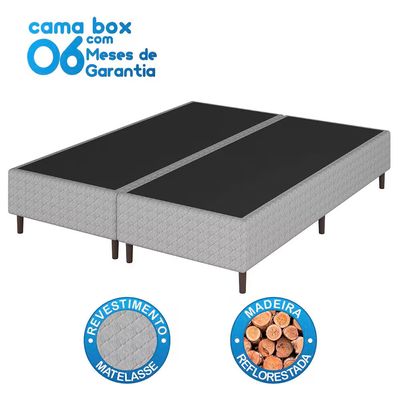 Base Cama Box Queen Size Loreto A26 38x159x198cm Umaflex Cinza