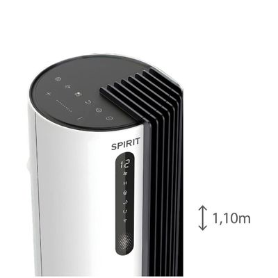Ventilador de Torre 110cm Esterilizador com 12 velocidades, Controle Remoto e Timer Spirit Branco