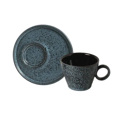 Jogo de 6 Xícaras e Pires de Chá 210ml Stoneware Neo Night Sky Porto Brasil Azul
