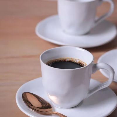 Jogo de 6 Xícaras e Pires de Café 120ml Stoneware Orgânico New White Porto Brasil n/a