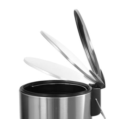 Lixeira 3 Litros Pedal Inox Escovado com Balde Removível Spin Brinox Inox