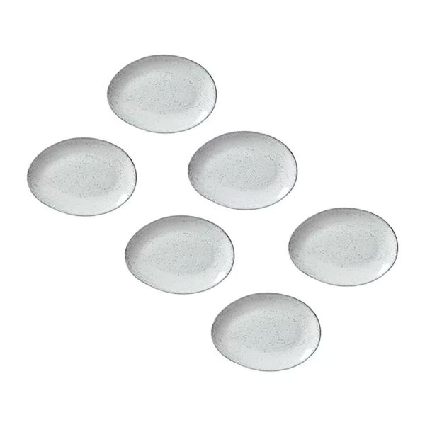 Conjunto de Pratos de Sobremesa Ovais Porto Brasil Orgânico Echo 22,5cm - 6 peças n/a