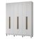 Guarda-roupa Casal Com Pés 6 Portas Batentes Branco/branco/rustic Netuno Madesa