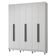 Guarda-roupa Casal Com Pés 6 Portas Batentes Branco/branco/preto Netuno Madesa
