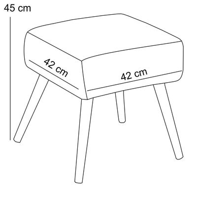 Puff Banqueta Decorativa com Pés Palito Lívia W01 Suede Cinza - Lyam Decor