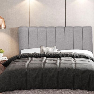 Cabeceira Cama Box Painel Solteiro 100 cm Dubai W01 Linho Cinza Escuro - Lyam Decor