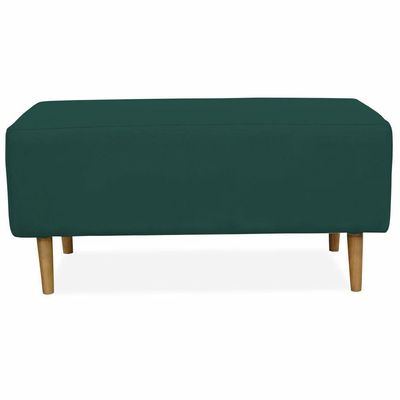 Puff Decorativo Sala de Estar Cléo W01 Pés Palito 90 cm Suede Verde Musgo - Lyam Decor