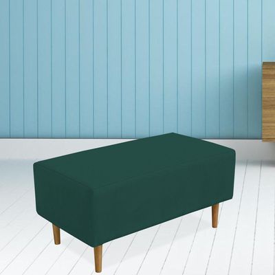 Puff Decorativo Sala de Estar Cléo W01 Pés Palito 90 cm Suede Verde Musgo - Lyam Decor