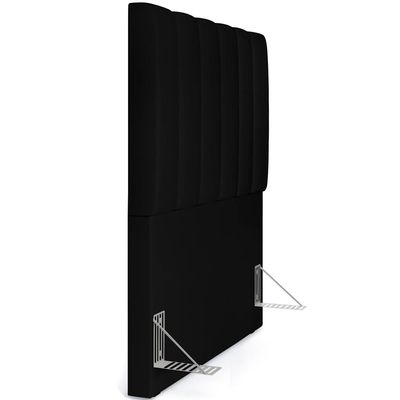 Cabeceira Cama Box Solteiro 100 cm Dália W01 Suede Preto - Lyam Decor