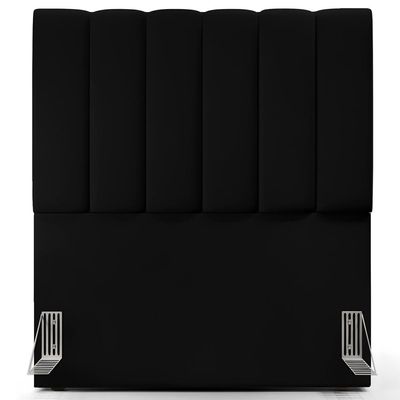 Cabeceira Cama Box Solteiro 100 cm Dália W01 Suede Preto - Lyam Decor